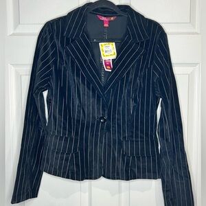 NWT - SO So Real So Right Juniors black pinstriped blazer - Size Large